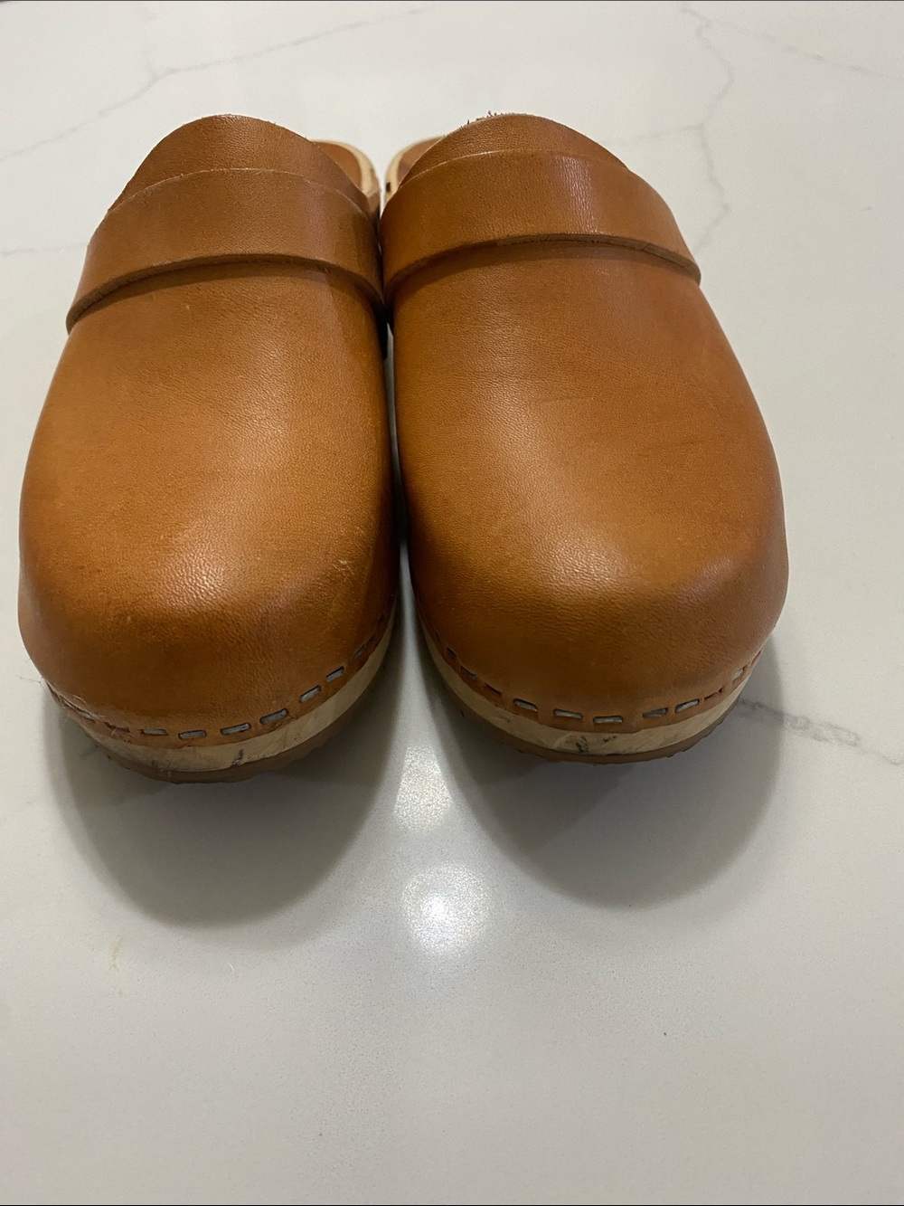 Lotta From Stockholm Tan Leather Slip-On Clogs SIZE 37 6.5 or 7 - Picture 4 of 9
